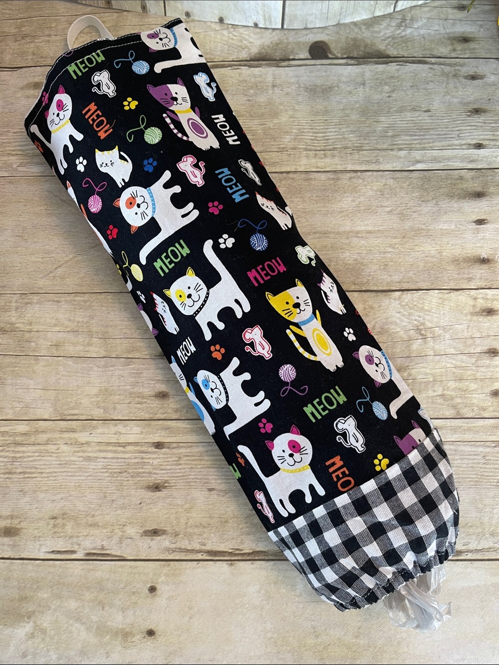 Grocery Bag Holder for Recycling Plastic Bags Hanging Bag Cats & Black